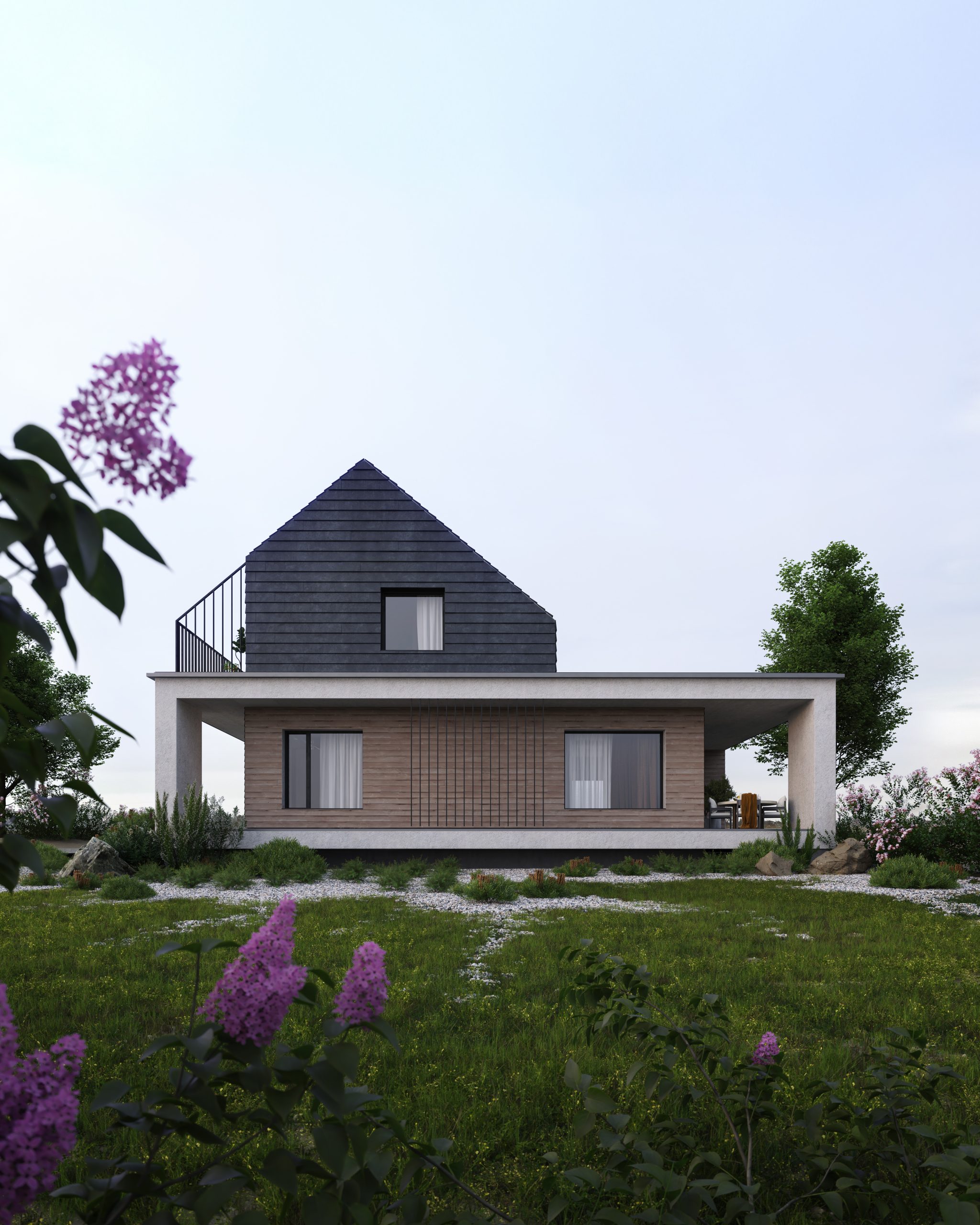 wizualizacja domu, jastków, dach dwuspadowy, projekt domu, dobry architekt lublin,